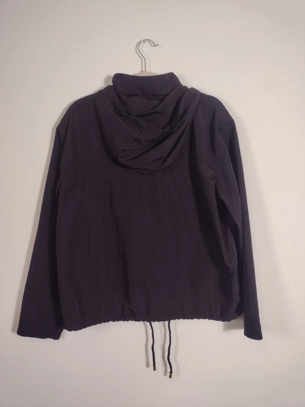 Michael Kors Black Hooded Drawstring Zip Up Windbreaker Jacket Women's Large